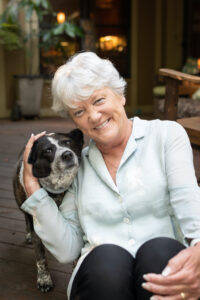 Cindy McGarvey cuddling with her dog